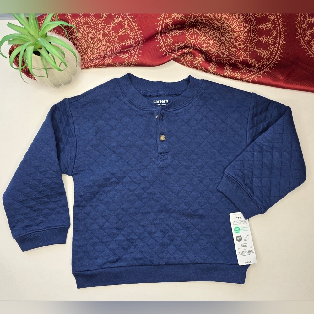 Carter's Quilted Navy Blue Top 24 Months NWT